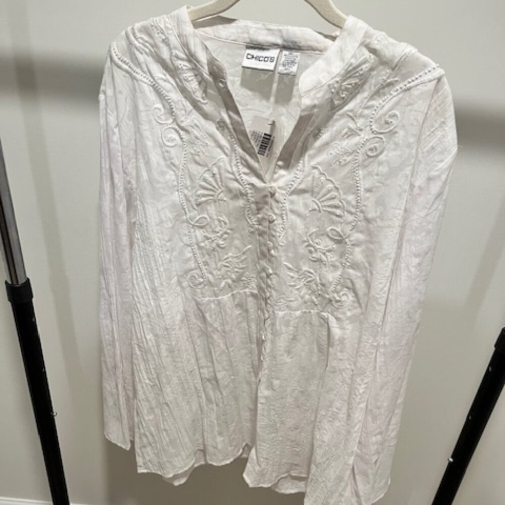 Pure Detail Beaded Elegance Button-Up